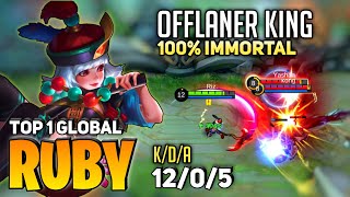 Ruby Offlaner King! 100% Immortal [ Top 1 Global Ruby ] By Riz. - Mobile Legends