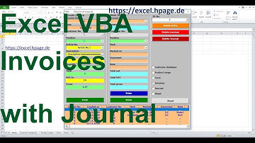 13 Create Invoice program with journal, Customer database and Product range in Excel VBA yourself