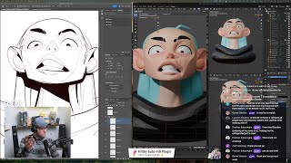 Stylized art study and chatting and 3d sculpting! ✏️