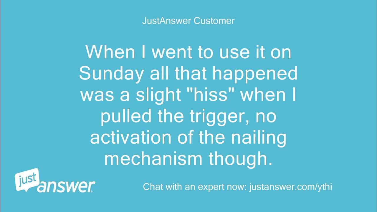 My dewalt d51276 finish nailer wont fire. YouTube