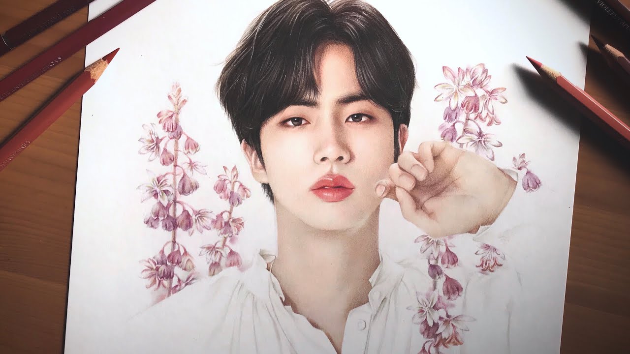 BTS] BTS JIN Colored Pencil Drawing / 방탄소년단 진 색연필 드로잉