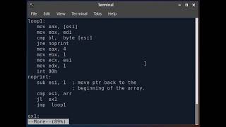 NASM Assembly Program to Perform Alphanumeric Sort.