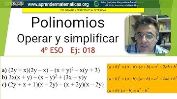 Operar con polinomios. 4 eso 02 018. José Jaime Mas