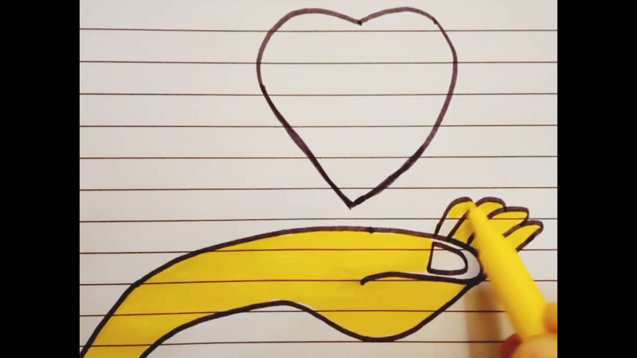 How to draw a hand with heart // Easy hand drawing step by step// Easy drawing ideas for beginners//