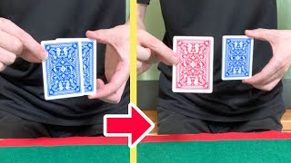 次々と赤くなるカード　簡単マジック種明かし　Color Changing Card Magic Trick Tutorial.