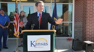 Governor Sam Brownback press conference at Johnson County Adult Residential Center