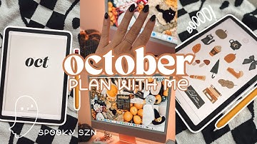 October Plan with Me 👻🎃🖤 | iPad Digital Planner, GoodNotes Planner, Digital Stickers