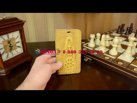 Чехол с 3D изображением кожи крокодила коричневый для Philips Xenium V526/V526 LTE