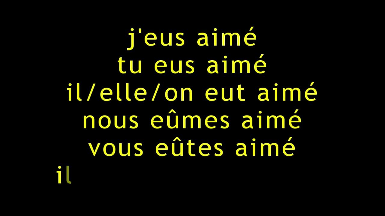 Conjugaison du verbe "Aimer" Menjanje glagola "Aimer" (Passé antérieur) YouTube