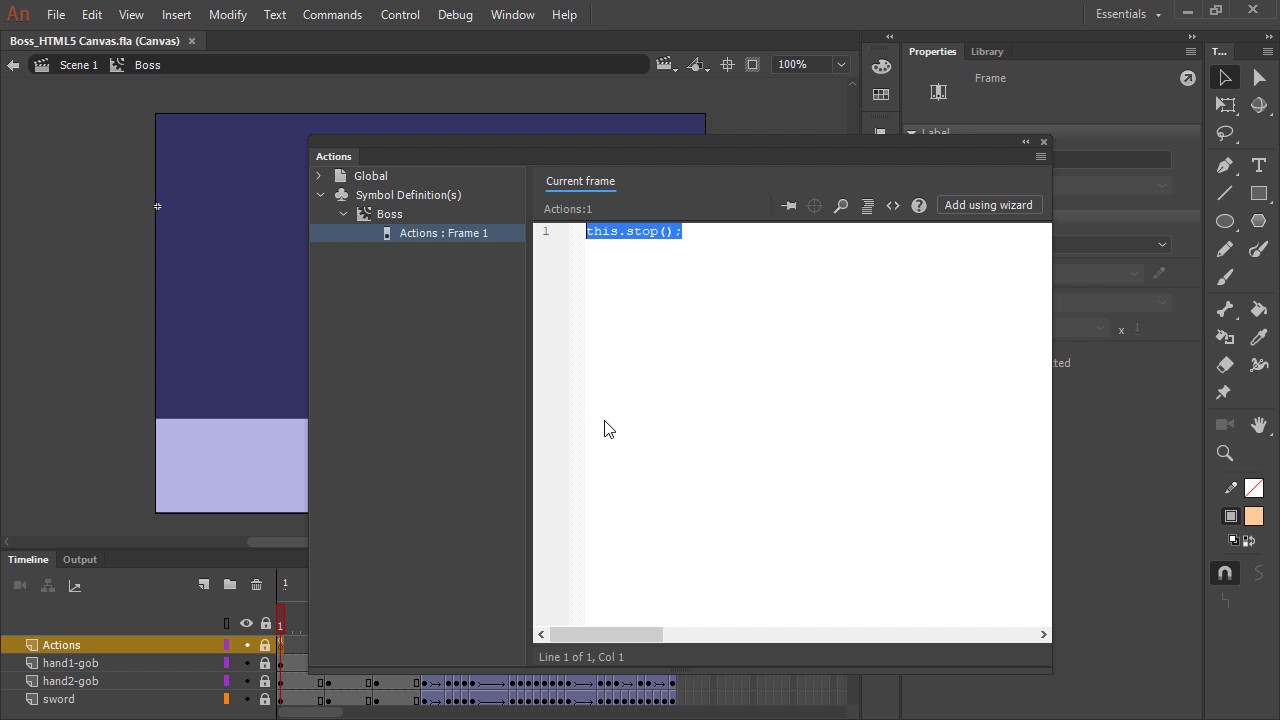 Adobe Animate | How to use actions wizard - YouTube