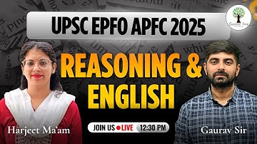 UPSC EPFO APFC 2025 | Reasoning & English | FREE YouTube Series | Harjeet Ma