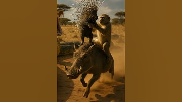 Will the warthog and porcupine save the monkey from the python? 🐗🦔🐒🐍❓ Kya bandar bachega? #python