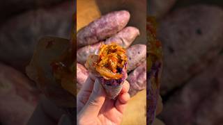 How to eat sweet potatoes like Korean ? vegan koreanfood purple kimchi