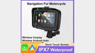 Review IPX7 Monitor Carplay GPS Navigation Motorcycle Linux 2024