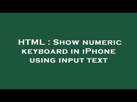 HTML : Show numeric keyboard in iPhone using input text