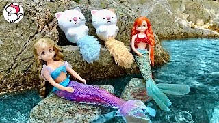 【人魚が川で可愛いペットを発見❣️】リカちゃんとうたってダンスしてクイズゲームもするよ♪にゃっこアイランドと友達になろう！おもちゃ紹介たまごMammy