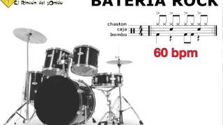 Video thumbnail of "Bateria rock 60 bpm"