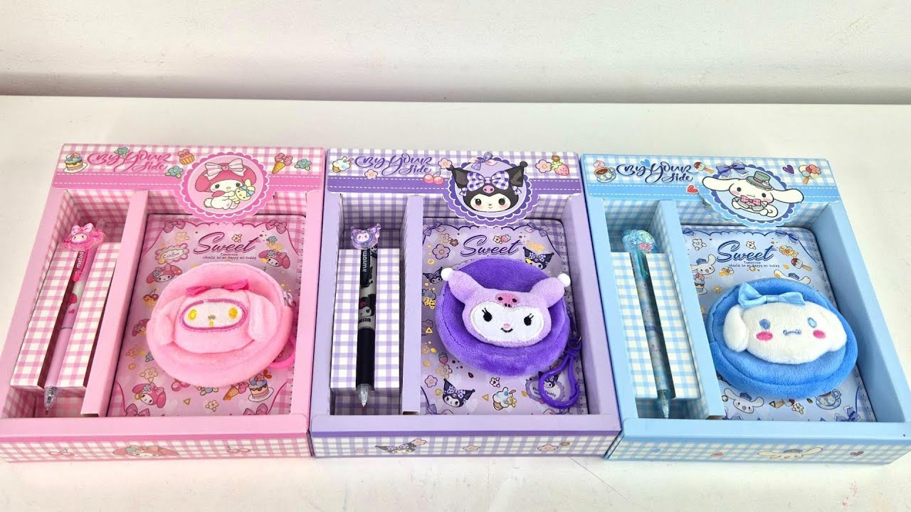 ASMR SANRIO PLANNER\DIARY Unboxing🎀 | Kuromi, My Melody & Cinnamoroll | SO CUTE!