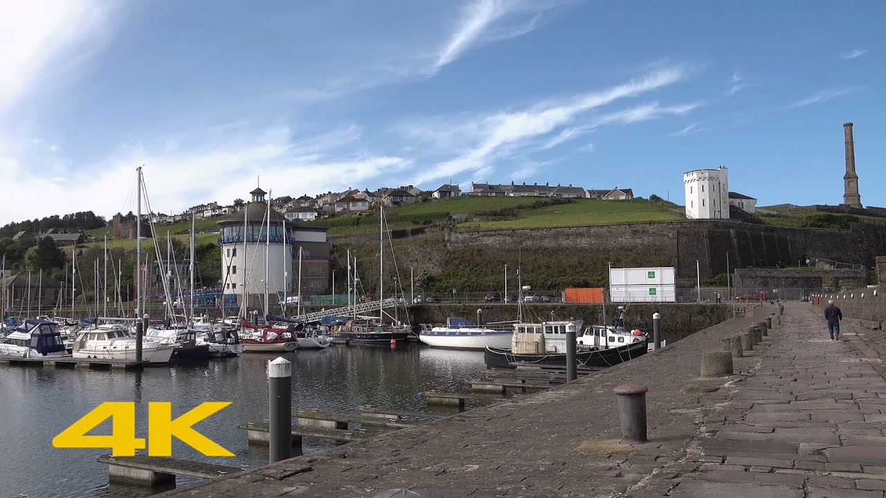 Whitehaven Walk: Town Centre & Harbour【4K】