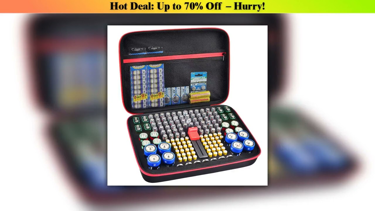 Flash Sale (CASE ONLY)Battery Organizer Storage Holder, Batteries Storage Containers Box with Batte