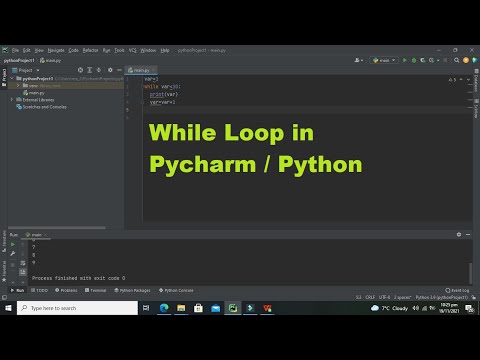 how to use while loop in python pycharm | while loop in pycharm