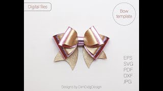 Faux bow svg Hair bow template svg Hair bow svg Double loop Bow template svg files for cricut cut.