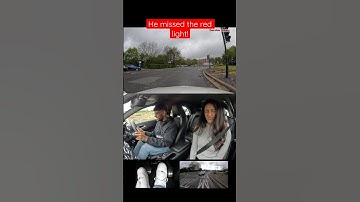 HE MISSED THE RED LIGHT! #driving #mock #test #fail #redlight #roundabout