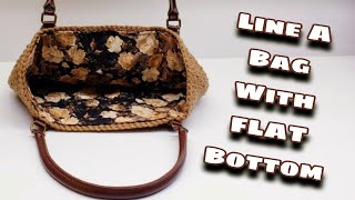 How To Easily Line a Crochet Or Knit Bag With A Flat Bottom Tutorial