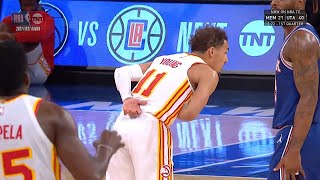 Trae Young hits the DAGGER, bows, and waves good-bye to Knicks crowd screenshot 3