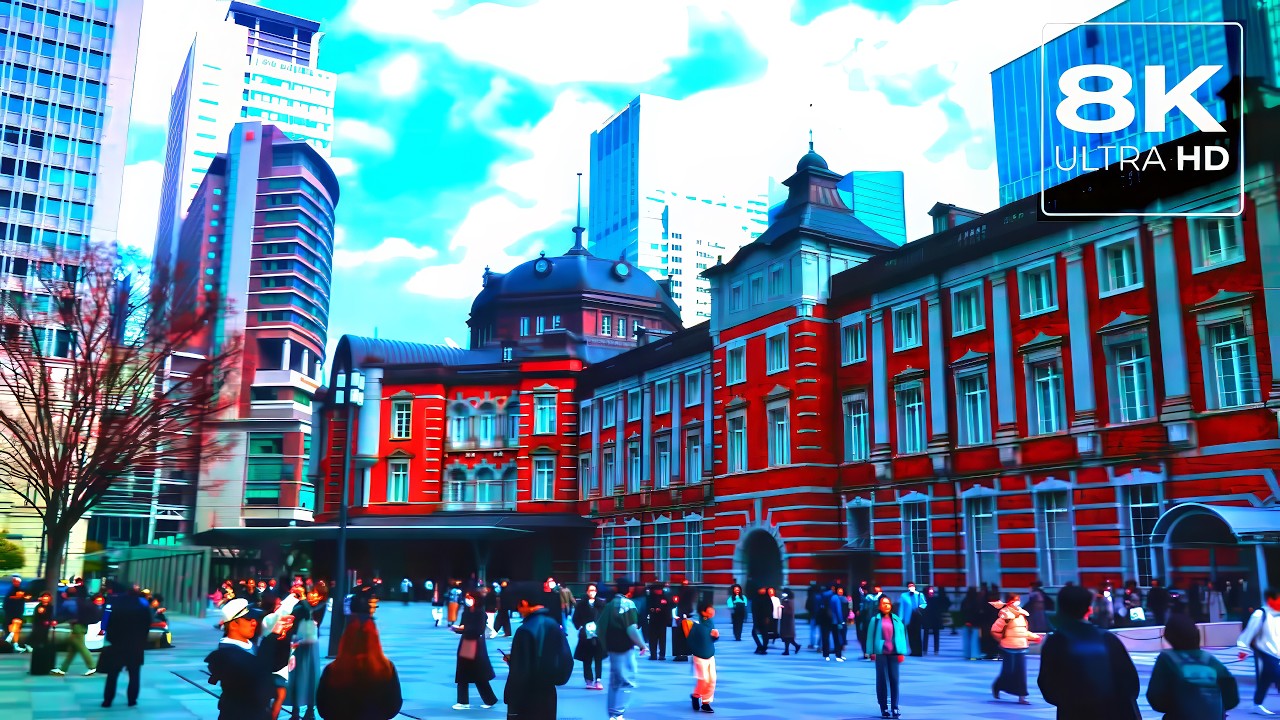 【8K ЯПОНИЯ】Дневная прогулка Токио 2026 - Tokyo Station / 8K HDR / Cinematic FX3A / ASMR