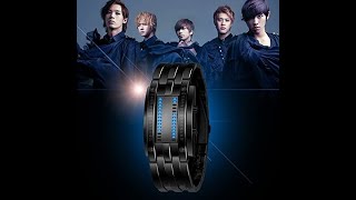 Binary Matrix Blue LED Digital Watch Mens Classic