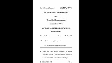 MMPO-005 Dec 2024 | IGNOU Previous Year Question Paper