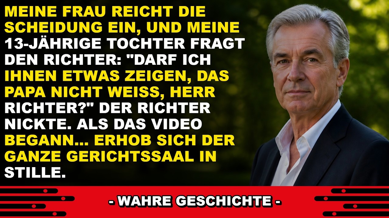 Meine Frau stand im Zeugenstand, weinte auf Kommando und bat den Richter, mich für dement zu erklären und unsere 13-jährige Tochter in ein Internat im Schwarzwald zu schicken. Ich saß da, spielte...