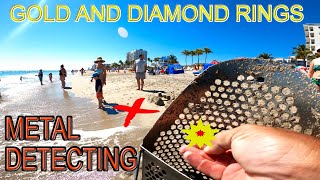 Hollywood Beach Metal Detecting Finds diamonds and gold!