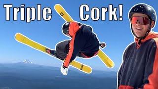I did my First Triple Cork on Skis! *emotional* (Tblake Vlogs)