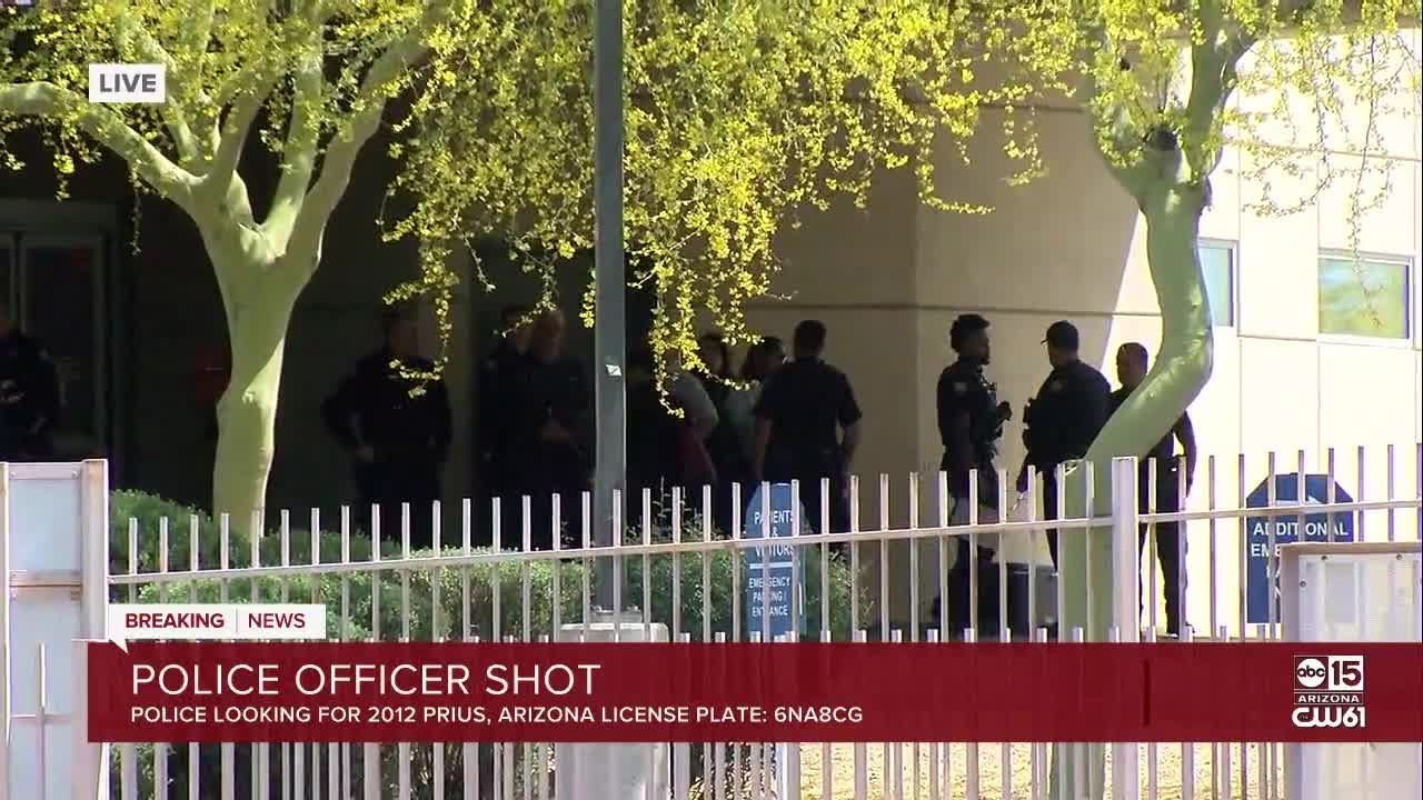 Officer shot in north Phoenix, suspect search underway - YouTube