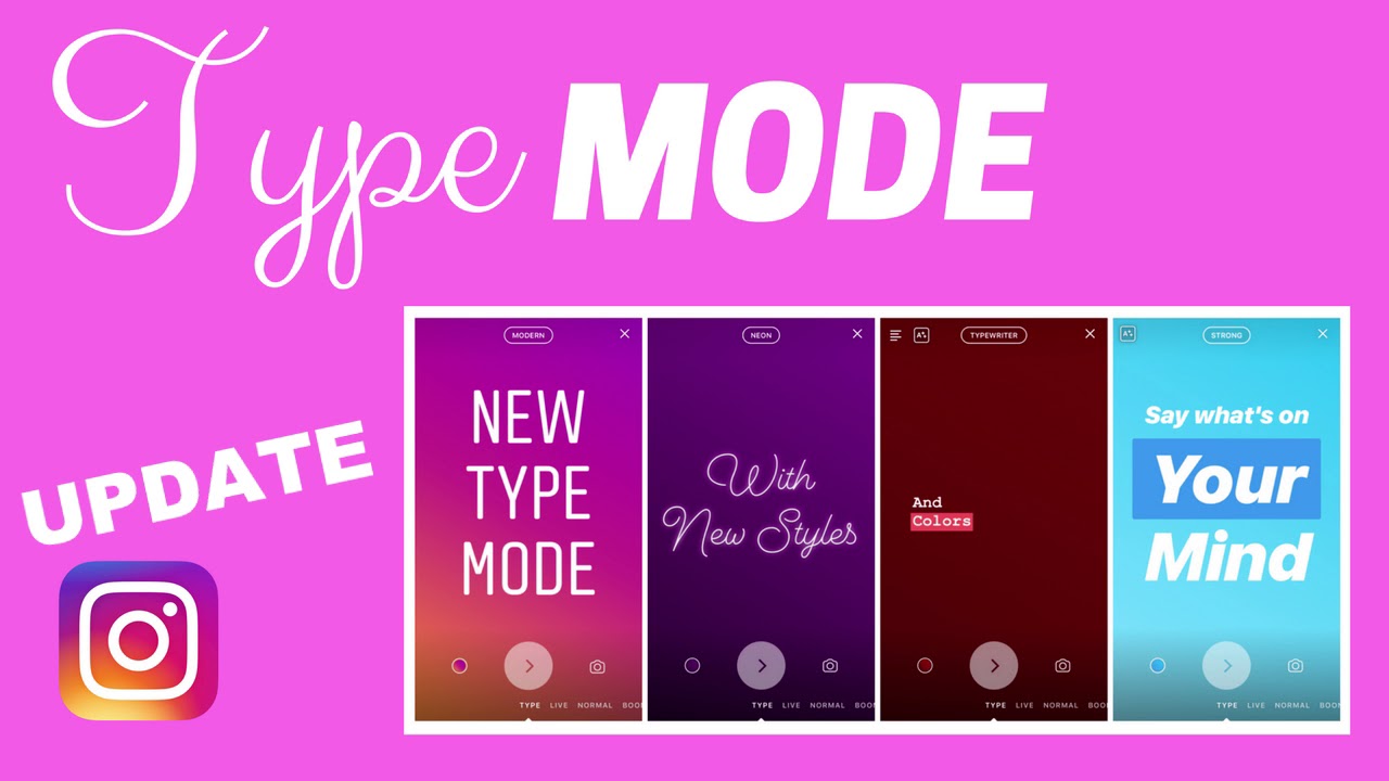 INSTAGRAM TYPE MODE: CHANGE THE FONT IN INSTAGRAM STORIES ...