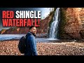 This Somerset Waterfall Falls Directly Onto Red Shingle