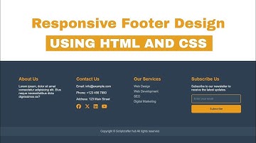 Responsive Footer Design Using HTML & CSS