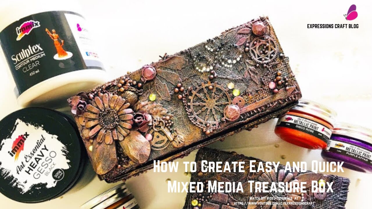 How to Create Easy and Quick Mixed Media Treasure Box | DIY