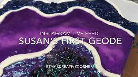 Live Instagram Video, Susan Creates Her First Resin Geode