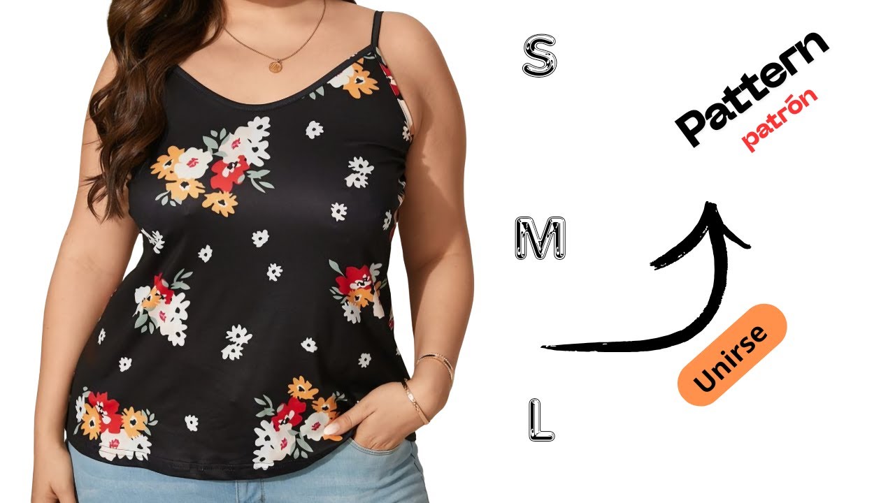 Con poca Tela crea Diseños bonitos y fáciles de hacer, blusa de tirantes Patrón