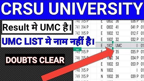 Crsu B.ed umc related doubts clear!crsu today update