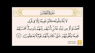 سورة الحشر من الآية (١٤) إلى الآية (١٩) للشيخ الحصري