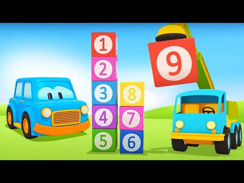 Spielspaß für Kleinkinder. Die Schlauen Autos lernen die Zahlen. Zeichentrick auf Deutsch