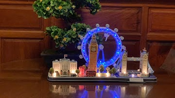 DIY Craft Instruction 3D Puzzle Cubicfun LONDON with LED