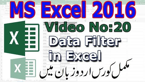 Data Filter in Excel  I Urdu tutorial No 20 By Muhammad Shahid