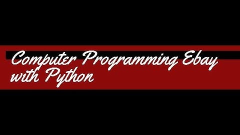 Make Money With Python and Ebay!