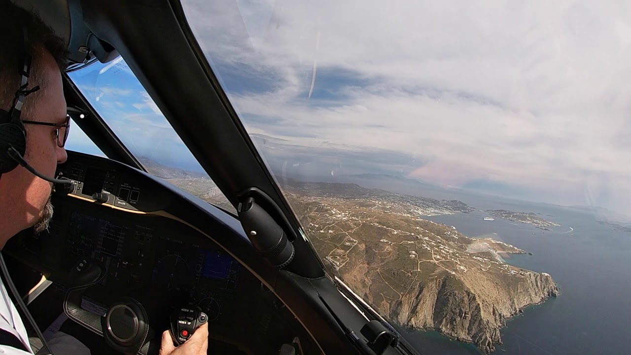 Global 6000 Landing Mikonos, Greece (LGMK)