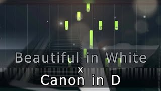 Beautiful in White x Canon in D | Riyandi Kusuma | Piano Cover | Piano Tutorial